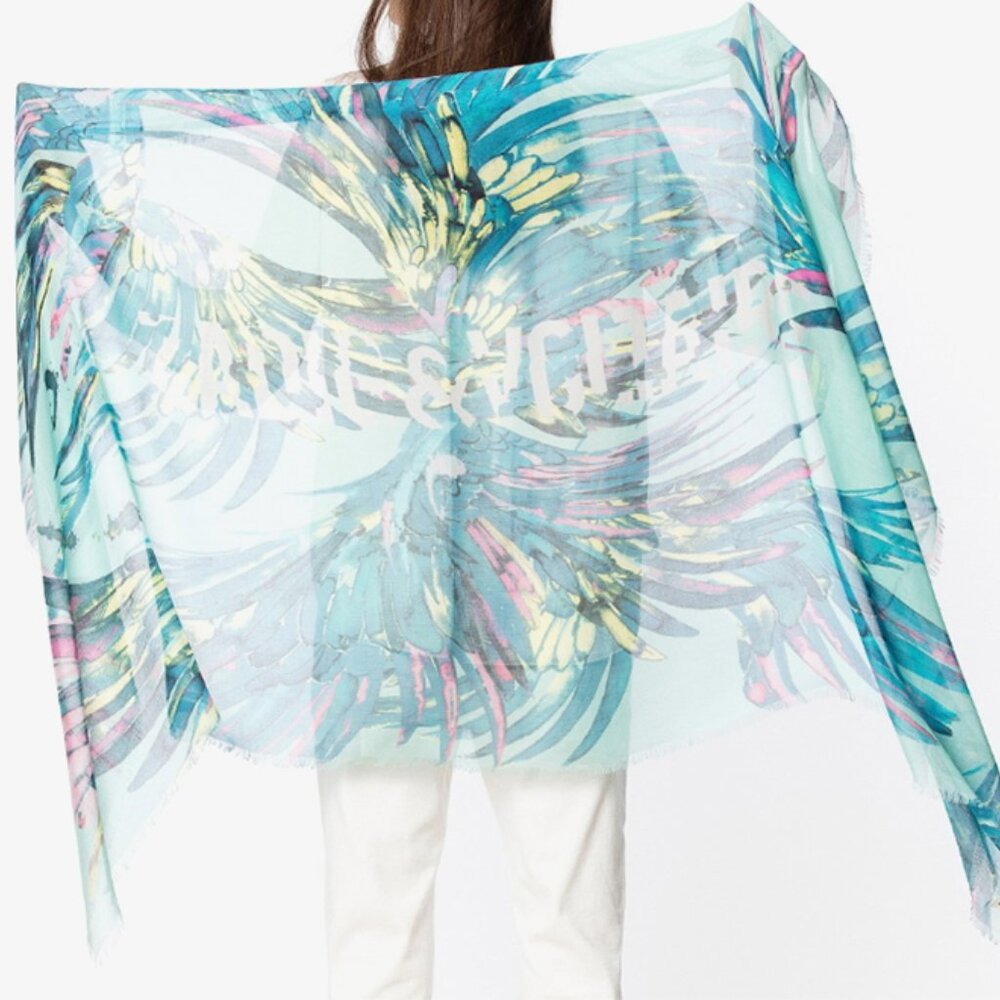 NWT - Zadig & Voltaire Merry Wing Scarf Scarf  BLUE MIX SHAF0809F✨